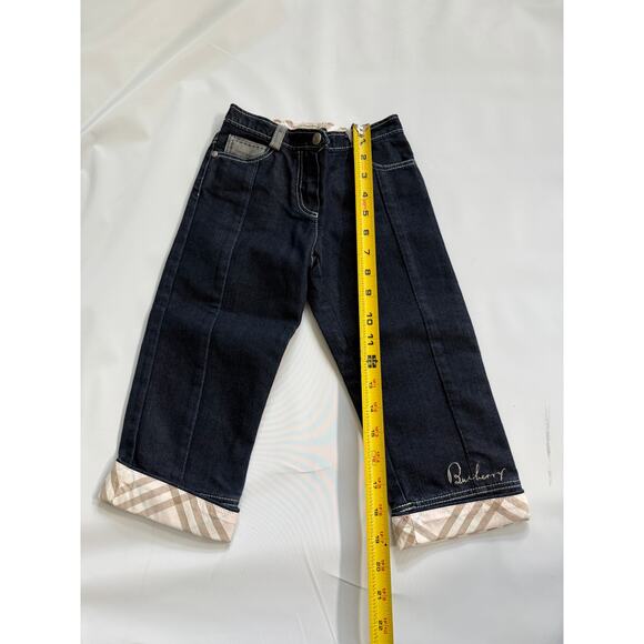 Burberry Kids Cuff Straight Denim Jeans Girls 3Y Vintage Luxury Old Money Blue - Picture 4 of 16